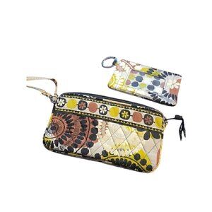 Vera Bradley Wristlet Cocoa Moss with a credit card holder.
